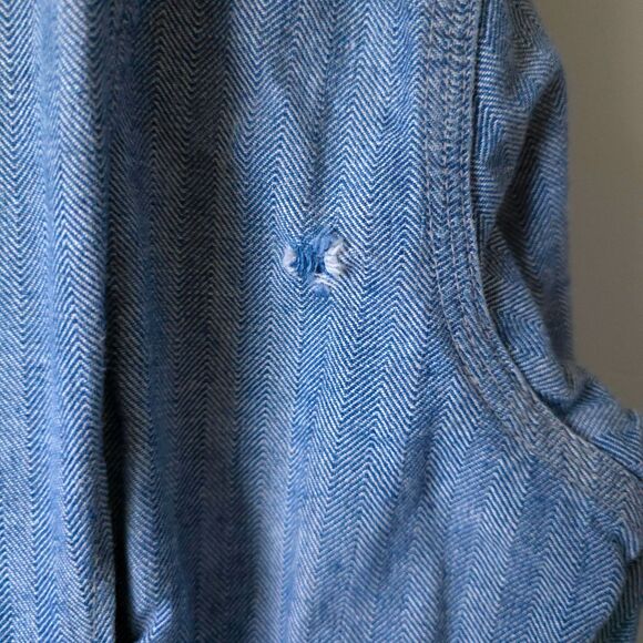 Vintage Big Mac Men's Blue Striped Denim Jacket - Picture 12 of 15